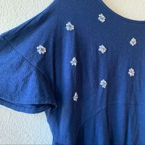 Zara Beaded Flutter Sleeve Top